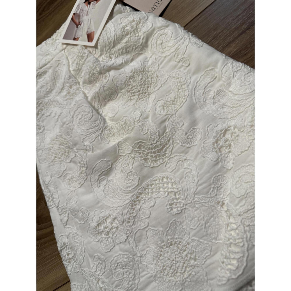 NWT! Nation LTD Archer Appliqué Cotton Shorts in White Size Medium - Picture 3 of 8